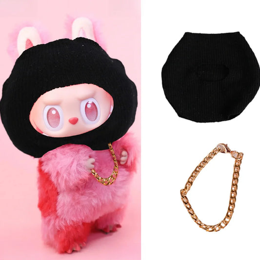 Labubu Black Suspender Outfit Set