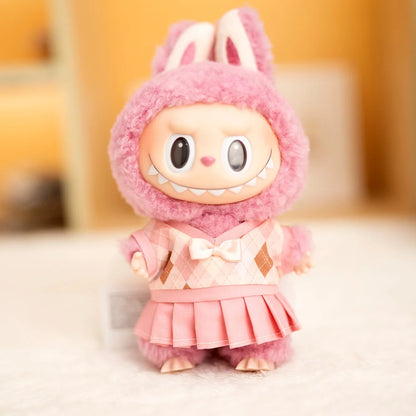 Mini Labubu British Sweater Skirt Set