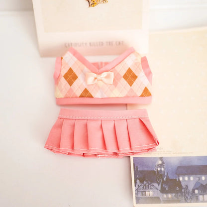 Mini Labubu British Sweater Skirt Set