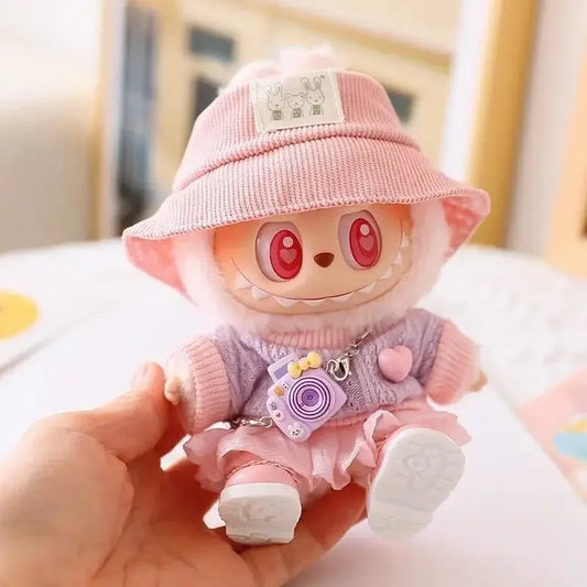Labubu & Cotton Doll Hoodie Skirt Set
