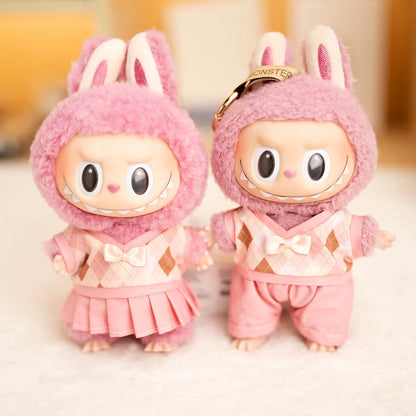 Mini Labubu British Sweater Skirt Set