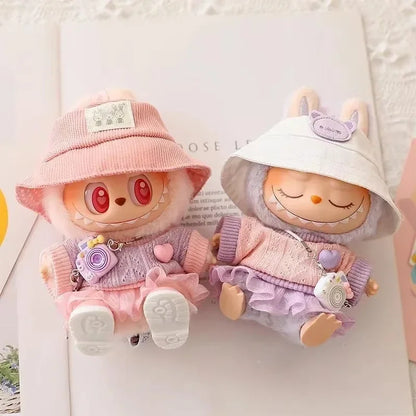 Labubu & Cotton Doll Hoodie Skirt Set