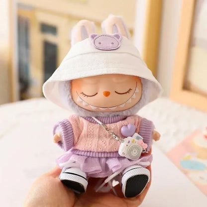 Labubu & Cotton Doll Hoodie Skirt Set