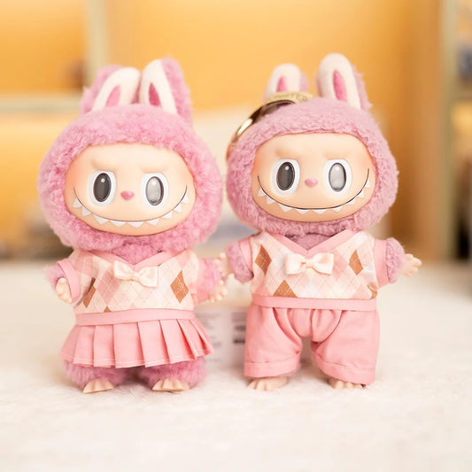 Mini Labubu British Sweater Skirt Set