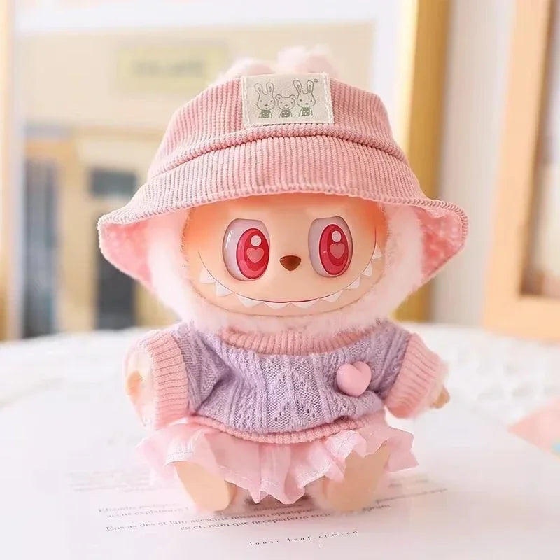 Labubu & Cotton Doll Hoodie Skirt Set
