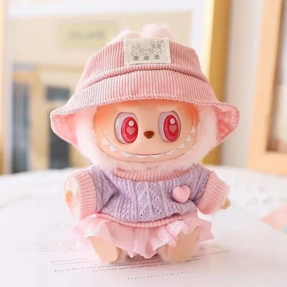 Labubu & Cotton Doll Hoodie Skirt Set