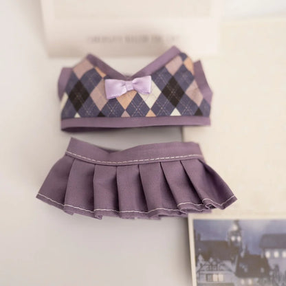 Mini Labubu British Sweater Skirt Set