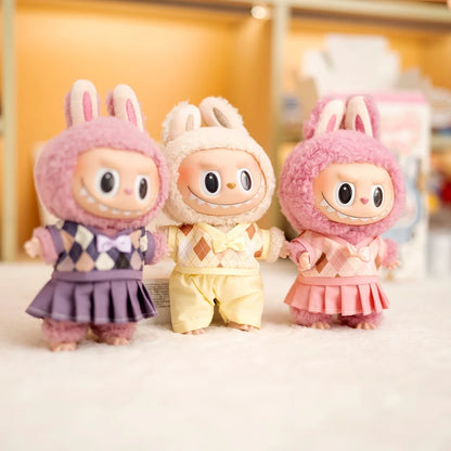 Mini Labubu British Sweater Skirt Set