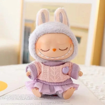 Labubu & Cotton Doll Hoodie Skirt Set