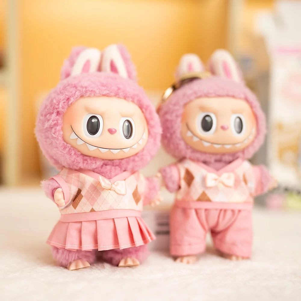 Mini Labubu British Sweater Skirt Set