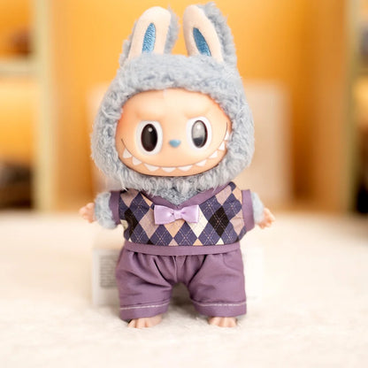 Mini Labubu British Sweater Skirt Set